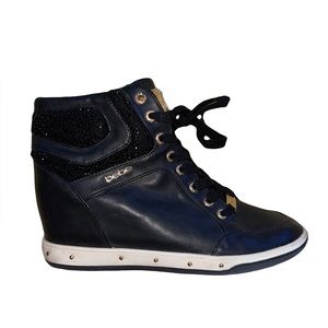 Bebe Sport Cairi Hidden Wedge (2.5”) Platform Black Sneakers - Size 9